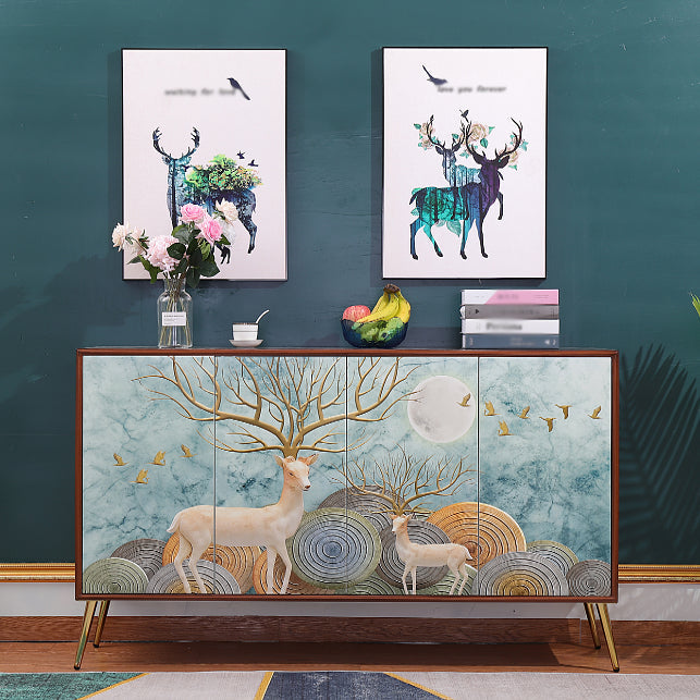 Simple Engineered Wood Sideboard Glam Cabinets Dining Server for Living Room Clearhalo 'buffet_sideboard' 'Buffets & Sideboards' 'furn' 'furn_buffet_sideboard' 'Furniture' 'furniture_buffet_sideboard' 'Kitchen & Dining Furniture' 4974758