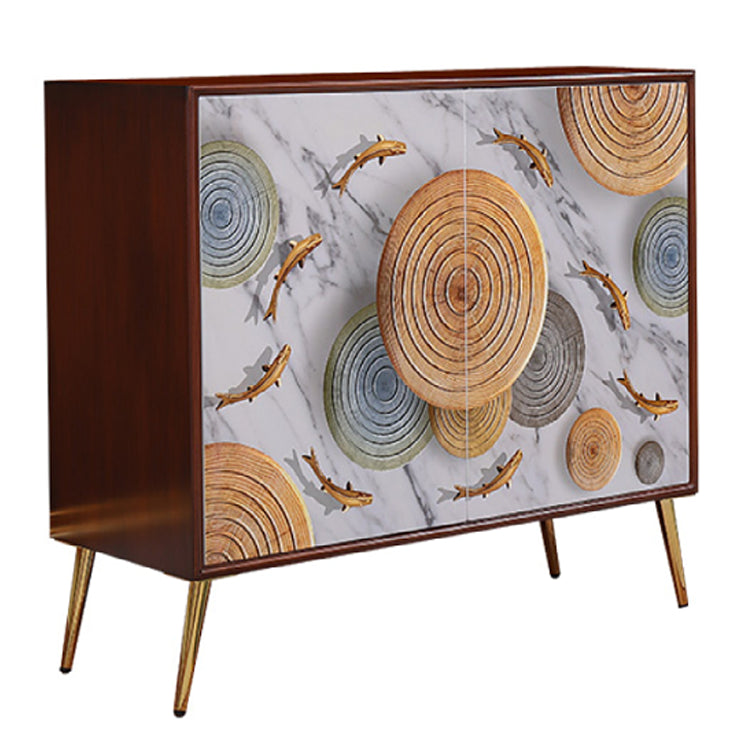 Simple Engineered Wood Sideboard Glam Cabinets Dining Server for Living Room 39"L x 16"W x 35"H Gold Clearhalo 'buffet_sideboard' 'Buffets & Sideboards' 'furn' 'furn_buffet_sideboard' 'Furniture' 'furniture_buffet_sideboard' 'Kitchen & Dining Furniture' 4974759