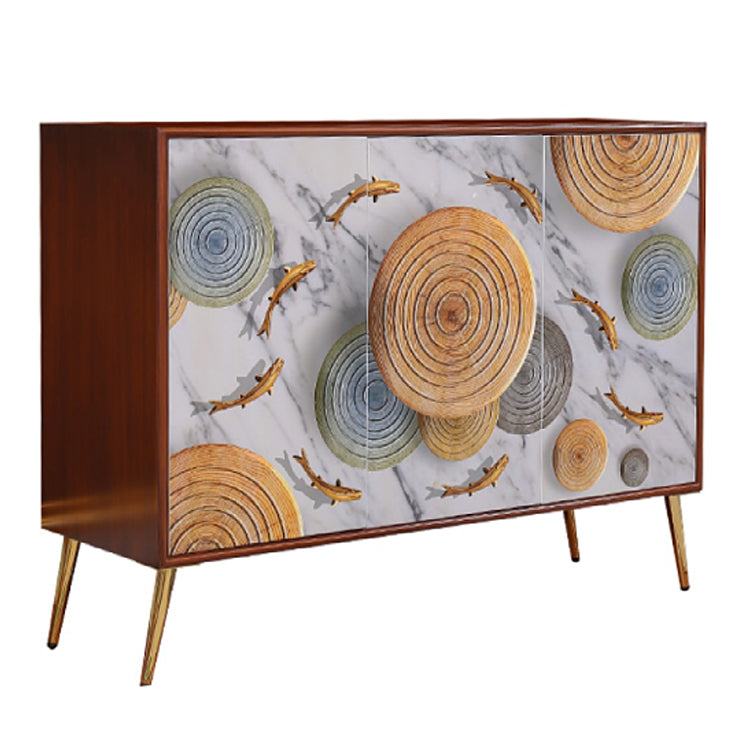 Simple Engineered Wood Sideboard Glam Cabinets Dining Server for Living Room 47"L x 16"W x 35"H Gold Clearhalo 'buffet_sideboard' 'Buffets & Sideboards' 'furn' 'furn_buffet_sideboard' 'Furniture' 'furniture_buffet_sideboard' 'Kitchen & Dining Furniture' 4974761