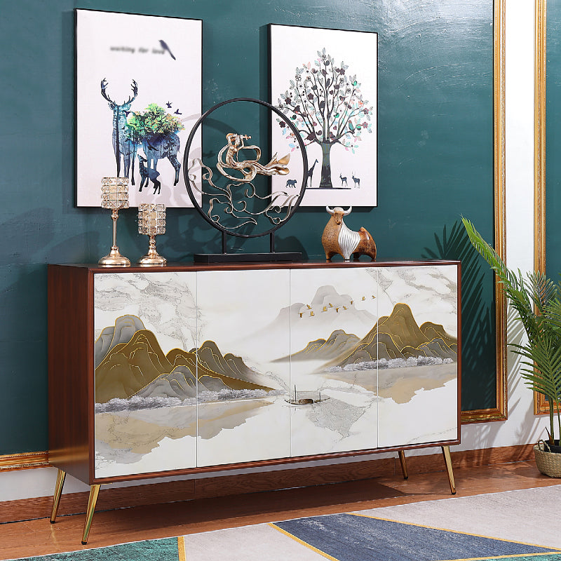 Simple Engineered Wood Sideboard Glam Cabinets Dining Server for Living Room Clearhalo 'buffet_sideboard' 'Buffets & Sideboards' 'furn' 'furn_buffet_sideboard' 'Furniture' 'furniture_buffet_sideboard' 'Kitchen & Dining Furniture' 4974763