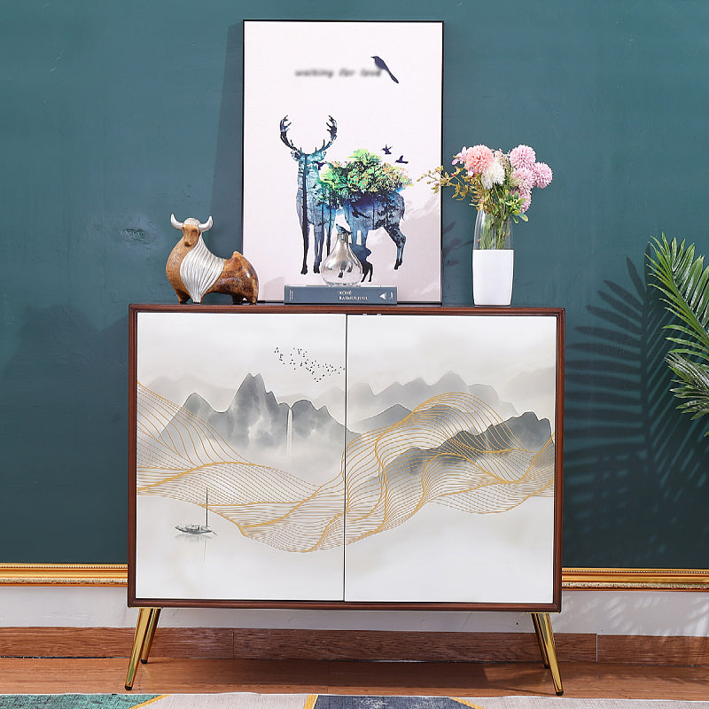 Simple Engineered Wood Sideboard Glam Cabinets Dining Server for Living Room 39"L x 16"W x 35"H White Clearhalo 'buffet_sideboard' 'Buffets & Sideboards' 'furn' 'furn_buffet_sideboard' 'Furniture' 'furniture_buffet_sideboard' 'Kitchen & Dining Furniture' 4974764