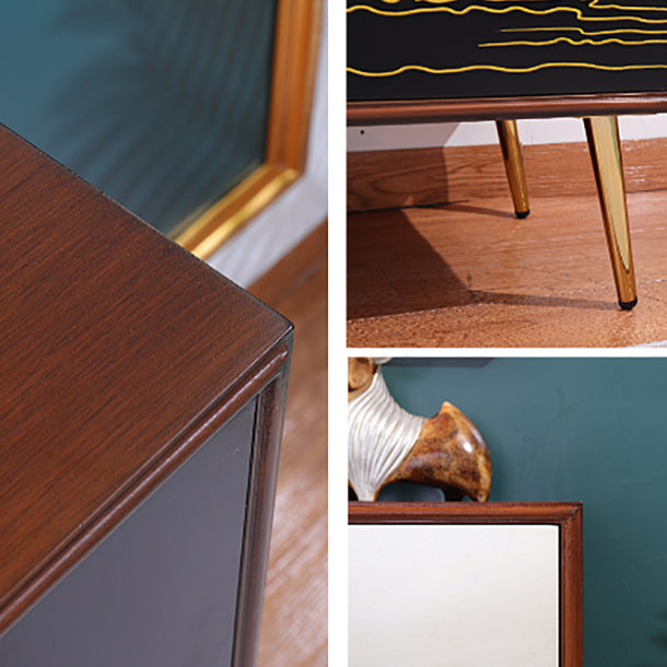 Simple Engineered Wood Sideboard Glam Cabinets Dining Server for Living Room Clearhalo 'buffet_sideboard' 'Buffets & Sideboards' 'furn' 'furn_buffet_sideboard' 'Furniture' 'furniture_buffet_sideboard' 'Kitchen & Dining Furniture' 4974774