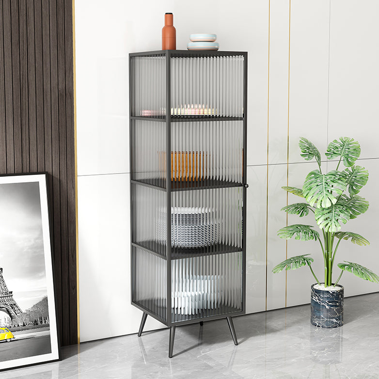 Glass Door Iron Sideboard Modern Server Cabinet with Storage for Dining Room Clearhalo 'buffet_sideboard' 'Buffets & Sideboards' 'furn' 'furn_buffet_sideboard' 'Furniture' 'furniture_buffet_sideboard' 'Kitchen & Dining Furniture' 4974812
