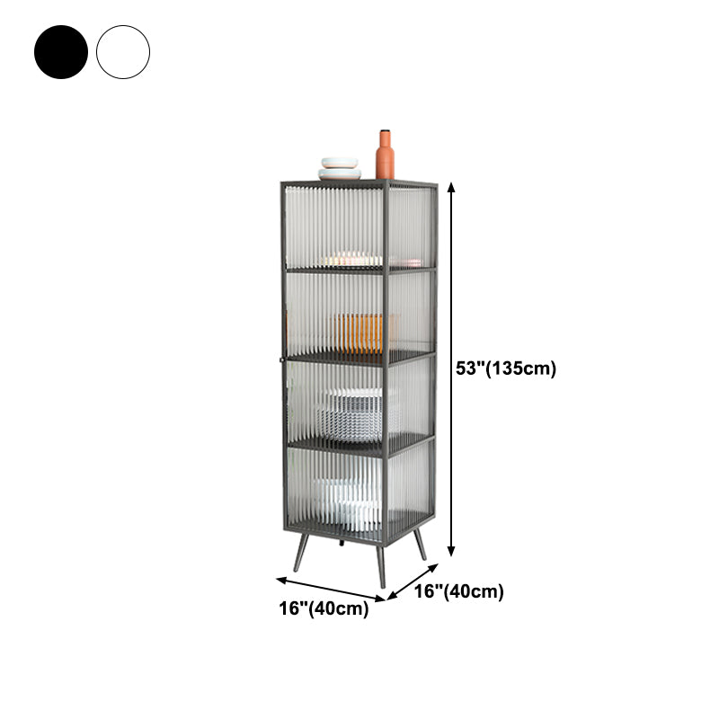 Glass Door Iron Sideboard Modern Server Cabinet with Storage for Dining Room Clearhalo 'buffet_sideboard' 'Buffets & Sideboards' 'furn' 'furn_buffet_sideboard' 'Furniture' 'furniture_buffet_sideboard' 'Kitchen & Dining Furniture' 4974823