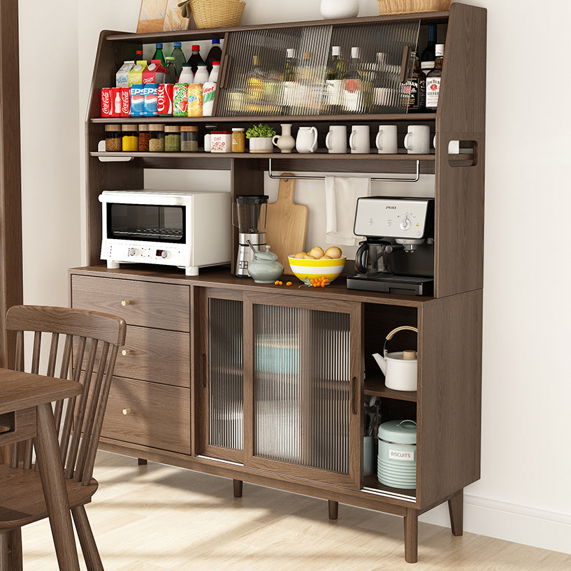 3-Drawer Rubber Wood Sideboard Modern Adjustable Shelving Credenza for Living Room Clearhalo 'buffet_sideboard' 'Buffets & Sideboards' 'Furniture' 'furniture_buffet_sideboard' 'Kitchen & Dining Furniture' 4974824