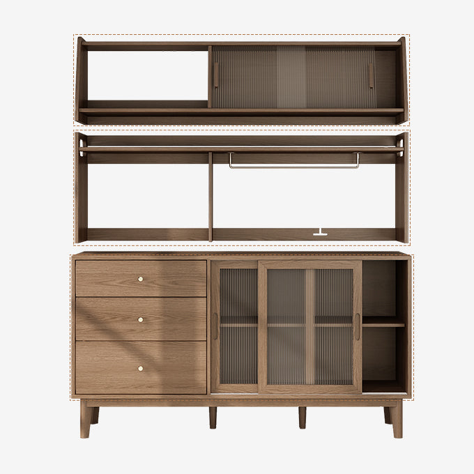 3-Drawer Rubber Wood Sideboard Modern Adjustable Shelving Credenza for Living Room Clearhalo 'buffet_sideboard' 'Buffets & Sideboards' 'Furniture' 'furniture_buffet_sideboard' 'Kitchen & Dining Furniture' 4974830