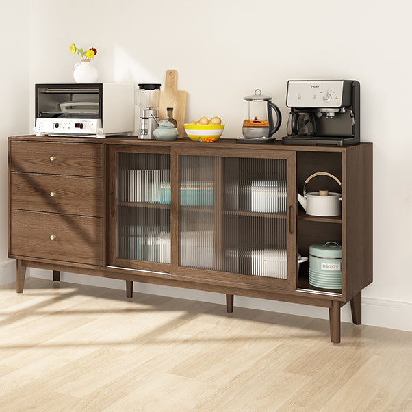 3-Drawer Rubber Wood Sideboard Modern Adjustable Shelving Credenza for Living Room Clearhalo 'buffet_sideboard' 'Buffets & Sideboards' 'Furniture' 'furniture_buffet_sideboard' 'Kitchen & Dining Furniture' 4974845