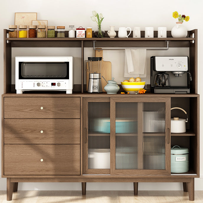 3-Drawer Rubber Wood Sideboard Modern Adjustable Shelving Credenza for Living Room Clearhalo 'buffet_sideboard' 'Buffets & Sideboards' 'Furniture' 'furniture_buffet_sideboard' 'Kitchen & Dining Furniture' 4974848