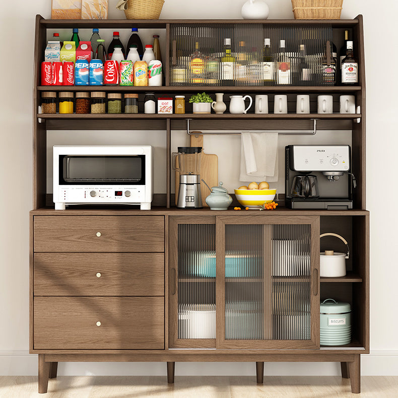 3-Drawer Rubber Wood Sideboard Modern Adjustable Shelving Credenza for Living Room Clearhalo 'buffet_sideboard' 'Buffets & Sideboards' 'Furniture' 'furniture_buffet_sideboard' 'Kitchen & Dining Furniture' 4974851