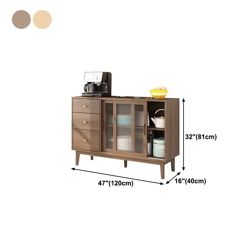 3-Drawer Rubber Wood Sideboard Modern Adjustable Shelving Credenza for Living Room Clearhalo 'buffet_sideboard' 'Buffets & Sideboards' 'Furniture' 'furniture_buffet_sideboard' 'Kitchen & Dining Furniture' 4974855