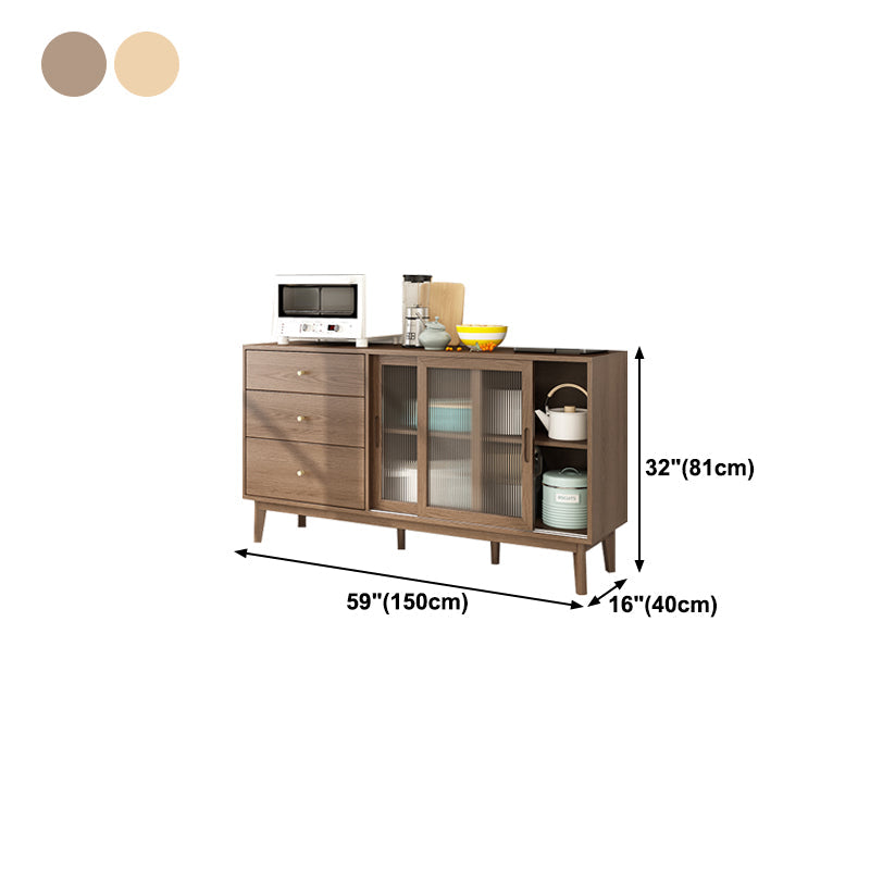 3-Drawer Rubber Wood Sideboard Modern Adjustable Shelving Credenza for Living Room Clearhalo 'buffet_sideboard' 'Buffets & Sideboards' 'Furniture' 'furniture_buffet_sideboard' 'Kitchen & Dining Furniture' 4974858