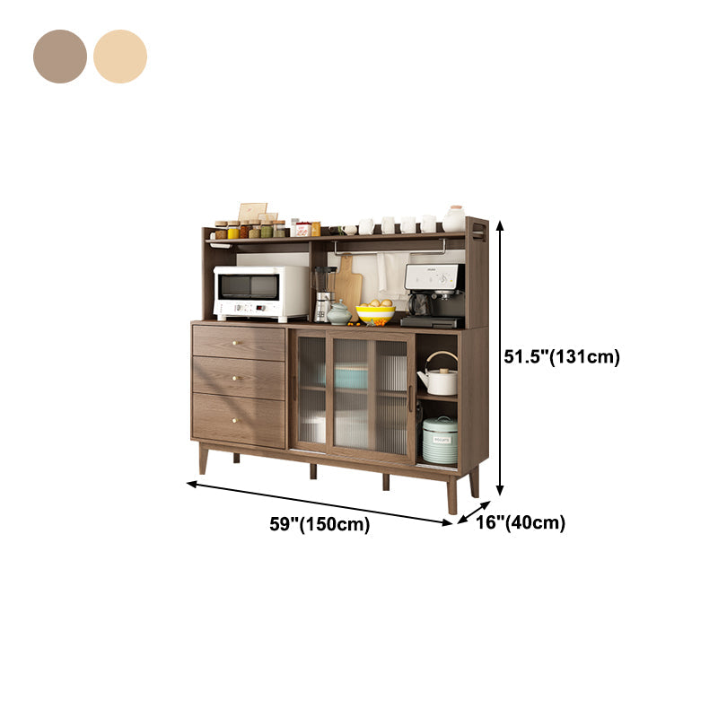 3-Drawer Rubber Wood Sideboard Modern Adjustable Shelving Credenza for Living Room Clearhalo 'buffet_sideboard' 'Buffets & Sideboards' 'Furniture' 'furniture_buffet_sideboard' 'Kitchen & Dining Furniture' 4974859