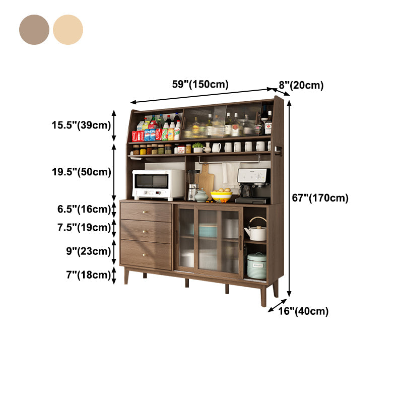 3-Drawer Rubber Wood Sideboard Modern Adjustable Shelving Credenza for Living Room Clearhalo 'buffet_sideboard' 'Buffets & Sideboards' 'Furniture' 'furniture_buffet_sideboard' 'Kitchen & Dining Furniture' 4974860
