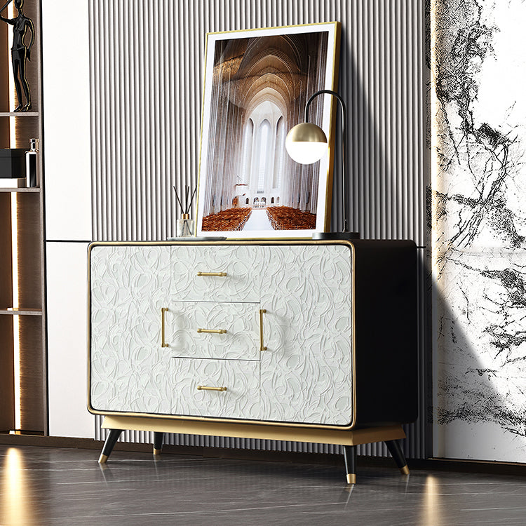 Glam Birch Sideboard Adjustable Shelving Cabinets Credenza with Drawer for Living Room Clearhalo 'buffet_sideboard' 'Buffets & Sideboards' 'furn' 'furn_buffet_sideboard' 'Furniture' 'furniture_buffet_sideboard' 'Kitchen & Dining Furniture' 4974863