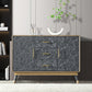 Glam Birch Sideboard Adjustable Shelving Cabinets Credenza with Drawer for Living Room 47"L x 16"W x 33"H Grey Clearhalo 'buffet_sideboard' 'Buffets & Sideboards' 'furn' 'furn_buffet_sideboard' 'Furniture' 'furniture_buffet_sideboard' 'Kitchen & Dining Furniture' 4974865