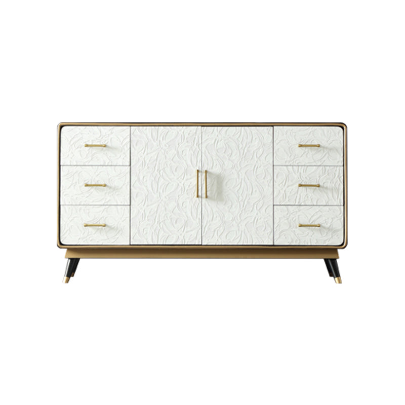 Glam Birch Sideboard Adjustable Shelving Cabinets Credenza with Drawer for Living Room Clearhalo 'buffet_sideboard' 'Buffets & Sideboards' 'furn' 'furn_buffet_sideboard' 'Furniture' 'furniture_buffet_sideboard' 'Kitchen & Dining Furniture' 4974871