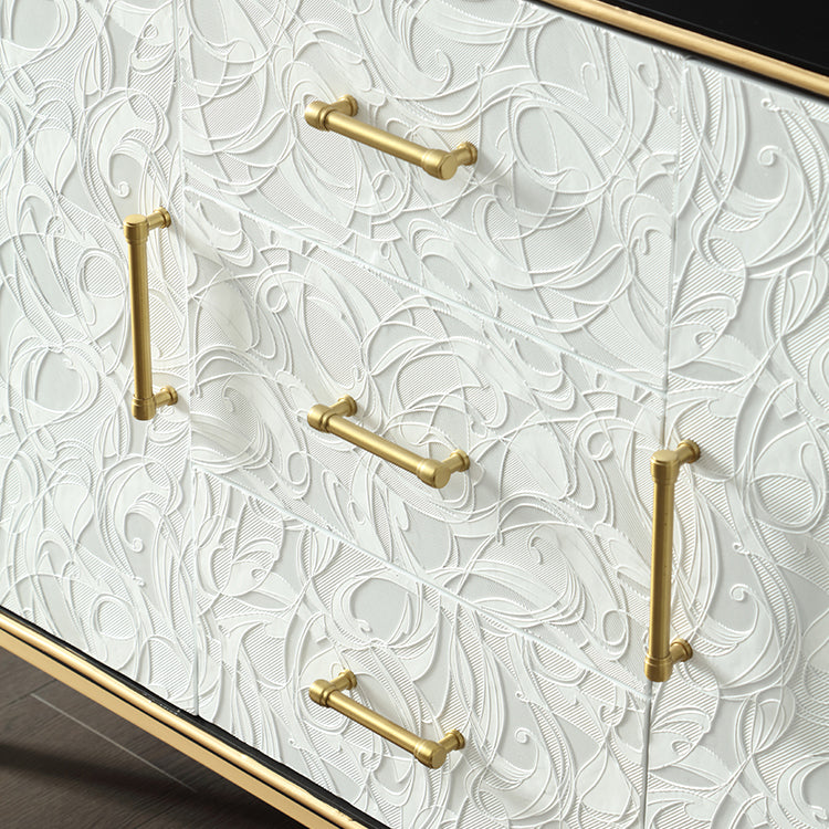 Glam Birch Sideboard Adjustable Shelving Cabinets Credenza with Drawer for Living Room Clearhalo 'buffet_sideboard' 'Buffets & Sideboards' 'furn' 'furn_buffet_sideboard' 'Furniture' 'furniture_buffet_sideboard' 'Kitchen & Dining Furniture' 4974874