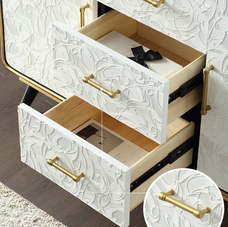 Glam Birch Sideboard Adjustable Shelving Cabinets Credenza with Drawer for Living Room Clearhalo 'buffet_sideboard' 'Buffets & Sideboards' 'furn' 'furn_buffet_sideboard' 'Furniture' 'furniture_buffet_sideboard' 'Kitchen & Dining Furniture' 4974875
