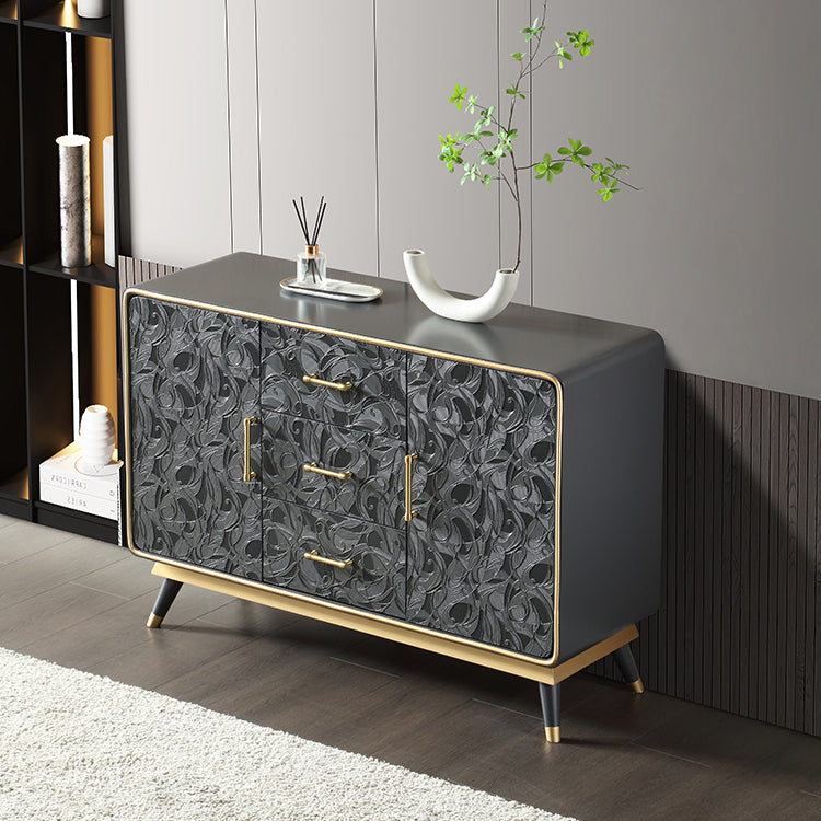 Glam Birch Sideboard Adjustable Shelving Cabinets Credenza with Drawer for Living Room Clearhalo 'buffet_sideboard' 'Buffets & Sideboards' 'furn' 'furn_buffet_sideboard' 'Furniture' 'furniture_buffet_sideboard' 'Kitchen & Dining Furniture' 4974878