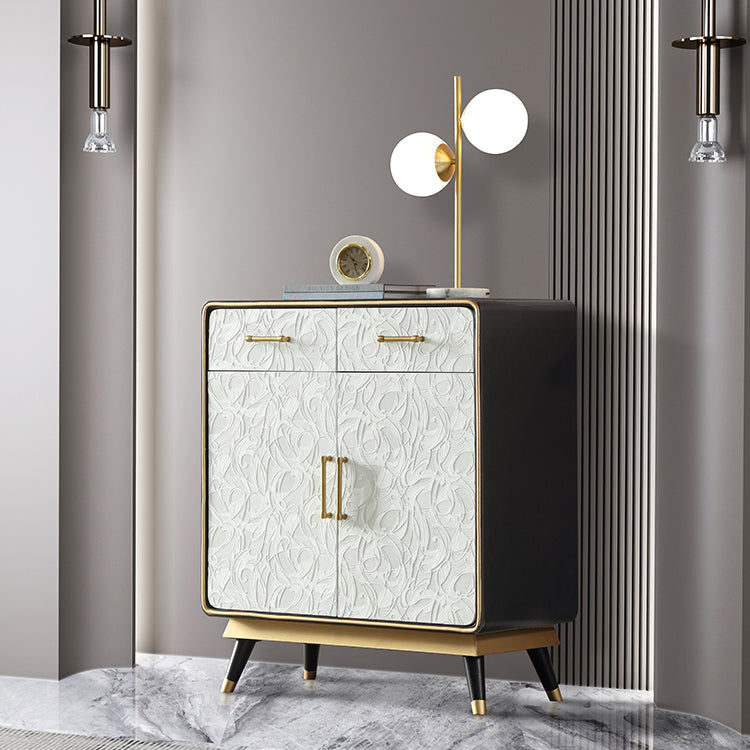 Glam Birch Sideboard Adjustable Shelving Cabinets Credenza with Drawer for Living Room Clearhalo 'buffet_sideboard' 'Buffets & Sideboards' 'furn' 'furn_buffet_sideboard' 'Furniture' 'furniture_buffet_sideboard' 'Kitchen & Dining Furniture' 4974881