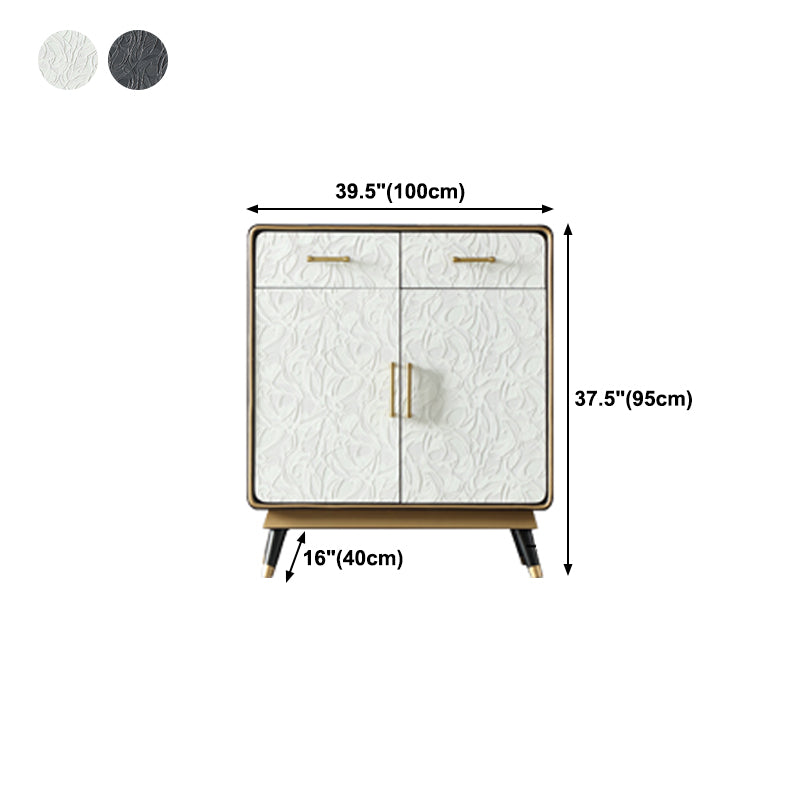 Glam Birch Sideboard Adjustable Shelving Cabinets Credenza with Drawer for Living Room Clearhalo 'buffet_sideboard' 'Buffets & Sideboards' 'furn' 'furn_buffet_sideboard' 'Furniture' 'furniture_buffet_sideboard' 'Kitchen & Dining Furniture' 4974884