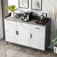 1-Drawer Engineered Wood Sideboard Glam Stone Countertop Credenza for Living Room White-Gray Clearhalo 'buffet_sideboard' 'Buffets & Sideboards' 'furn' 'furn_buffet_sideboard' 'Furniture' 'furniture_buffet_sideboard' 'Kitchen & Dining Furniture' 4974892