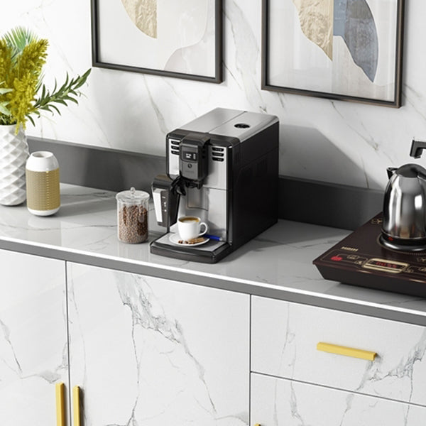 1-Drawer Engineered Wood Sideboard Glam Stone Countertop Credenza for Living Room Clearhalo 'buffet_sideboard' 'Buffets & Sideboards' 'furn' 'furn_buffet_sideboard' 'Furniture' 'furniture_buffet_sideboard' 'Kitchen & Dining Furniture' 4974897