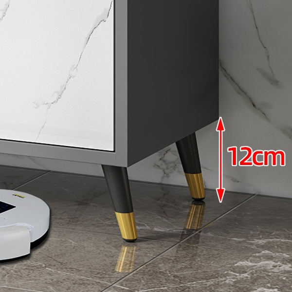 1-Drawer Engineered Wood Sideboard Glam Stone Countertop Credenza for Living Room Clearhalo 'buffet_sideboard' 'Buffets & Sideboards' 'furn' 'furn_buffet_sideboard' 'Furniture' 'furniture_buffet_sideboard' 'Kitchen & Dining Furniture' 4974901