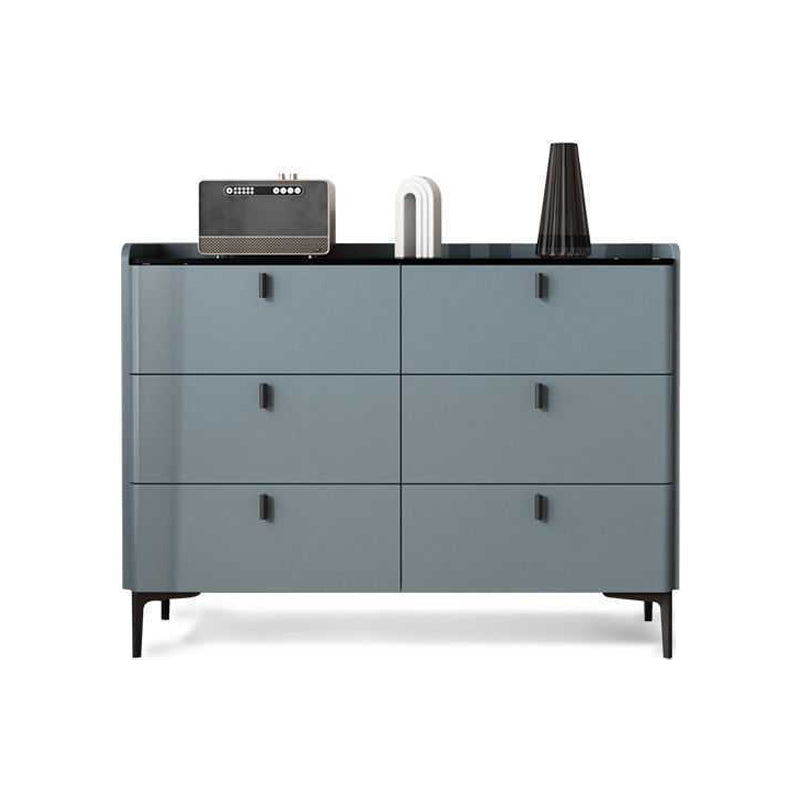 Engineered Wood Sideboard Modern Stone Countertop Buffet Table with Drawer for Living Room 47"L x 16"W x 35"H Grey Clearhalo 'buffet_sideboard' 'Buffets & Sideboards' 'furn' 'furn_buffet_sideboard' 'Furniture' 'furniture_buffet_sideboard' 'Kitchen & Dining Furniture' 4974910