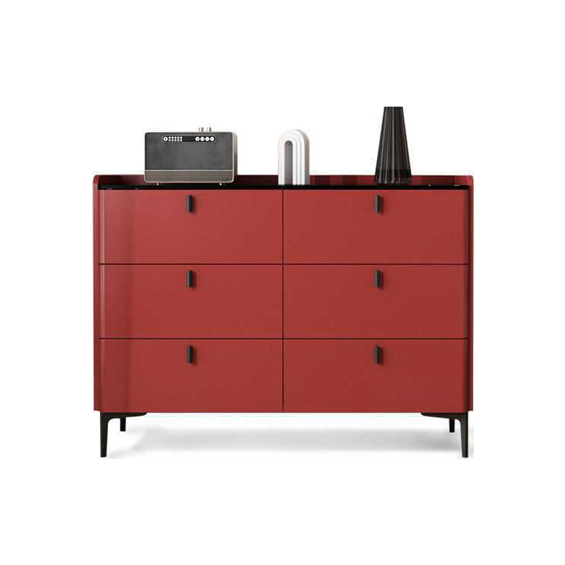 Engineered Wood Sideboard Modern Stone Countertop Buffet Table with Drawer for Living Room 47"L x 16"W x 35"H Red Clearhalo 'buffet_sideboard' 'Buffets & Sideboards' 'furn' 'furn_buffet_sideboard' 'Furniture' 'furniture_buffet_sideboard' 'Kitchen & Dining Furniture' 4974915
