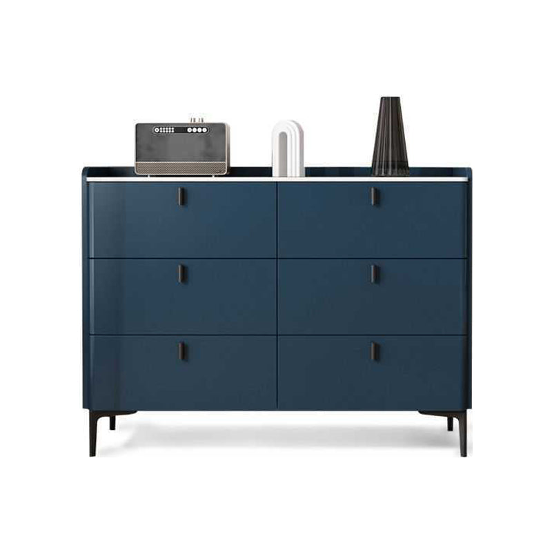 Engineered Wood Sideboard Modern Stone Countertop Buffet Table with Drawer for Living Room 47"L x 16"W x 35"H Blue Clearhalo 'buffet_sideboard' 'Buffets & Sideboards' 'furn' 'furn_buffet_sideboard' 'Furniture' 'furniture_buffet_sideboard' 'Kitchen & Dining Furniture' 4974918