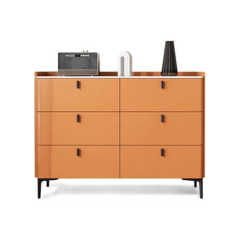 Engineered Wood Sideboard Modern Stone Countertop Buffet Table with Drawer for Living Room 47"L x 16"W x 35"H Orange Clearhalo 'buffet_sideboard' 'Buffets & Sideboards' 'furn' 'furn_buffet_sideboard' 'Furniture' 'furniture_buffet_sideboard' 'Kitchen & Dining Furniture' 4974931