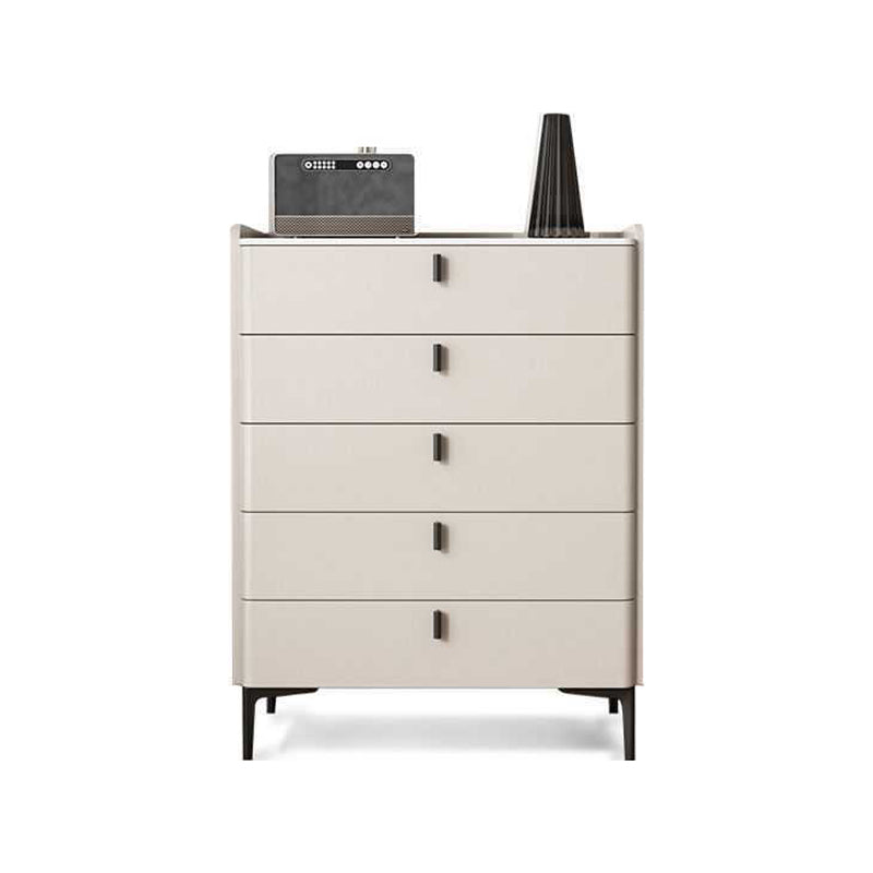 Engineered Wood Sideboard Modern Stone Countertop Buffet Table with Drawer for Living Room 31.5"L x 15.7"W x 41.3"H Off-White Clearhalo 'buffet_sideboard' 'Buffets & Sideboards' 'furn' 'furn_buffet_sideboard' 'Furniture' 'furniture_buffet_sideboard' 'Kitchen & Dining Furniture' 4974932