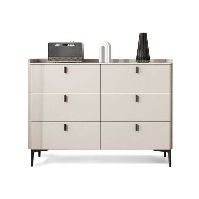 Engineered Wood Sideboard Modern Stone Countertop Buffet Table with Drawer for Living Room 47"L x 16"W x 35"H Off-White Clearhalo 'buffet_sideboard' 'Buffets & Sideboards' 'furn' 'furn_buffet_sideboard' 'Furniture' 'furniture_buffet_sideboard' 'Kitchen & Dining Furniture' 4974933