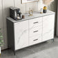 Stone Kitchen Sideboard Cabinet Modern Server Cabinet with Storage White Clearhalo 'buffet_sideboard' 'Buffets & Sideboards' 'Furniture' 'furniture_buffet_sideboard' 'Kitchen & Dining Furniture' 4974938