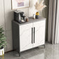 Stone Kitchen Sideboard Cabinet Modern Server Cabinet with Storage White-Gray Clearhalo 'buffet_sideboard' 'Buffets & Sideboards' 'Furniture' 'furniture_buffet_sideboard' 'Kitchen & Dining Furniture' 4974940