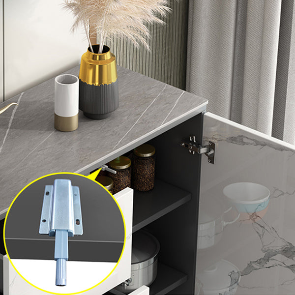 Stone Kitchen Sideboard Cabinet Modern Server Cabinet with Storage Clearhalo 'buffet_sideboard' 'Buffets & Sideboards' 'Furniture' 'furniture_buffet_sideboard' 'Kitchen & Dining Furniture' 4974945