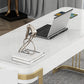 Home Office Writing Desk Glam Style Curved Imitation Marble Writing Desk Clearhalo 'furn' 'furn_office_desk' 'Furniture' 'furniture_office_desk' 'Office Desks' 'Office Furniture' 'office_desk' 4975028