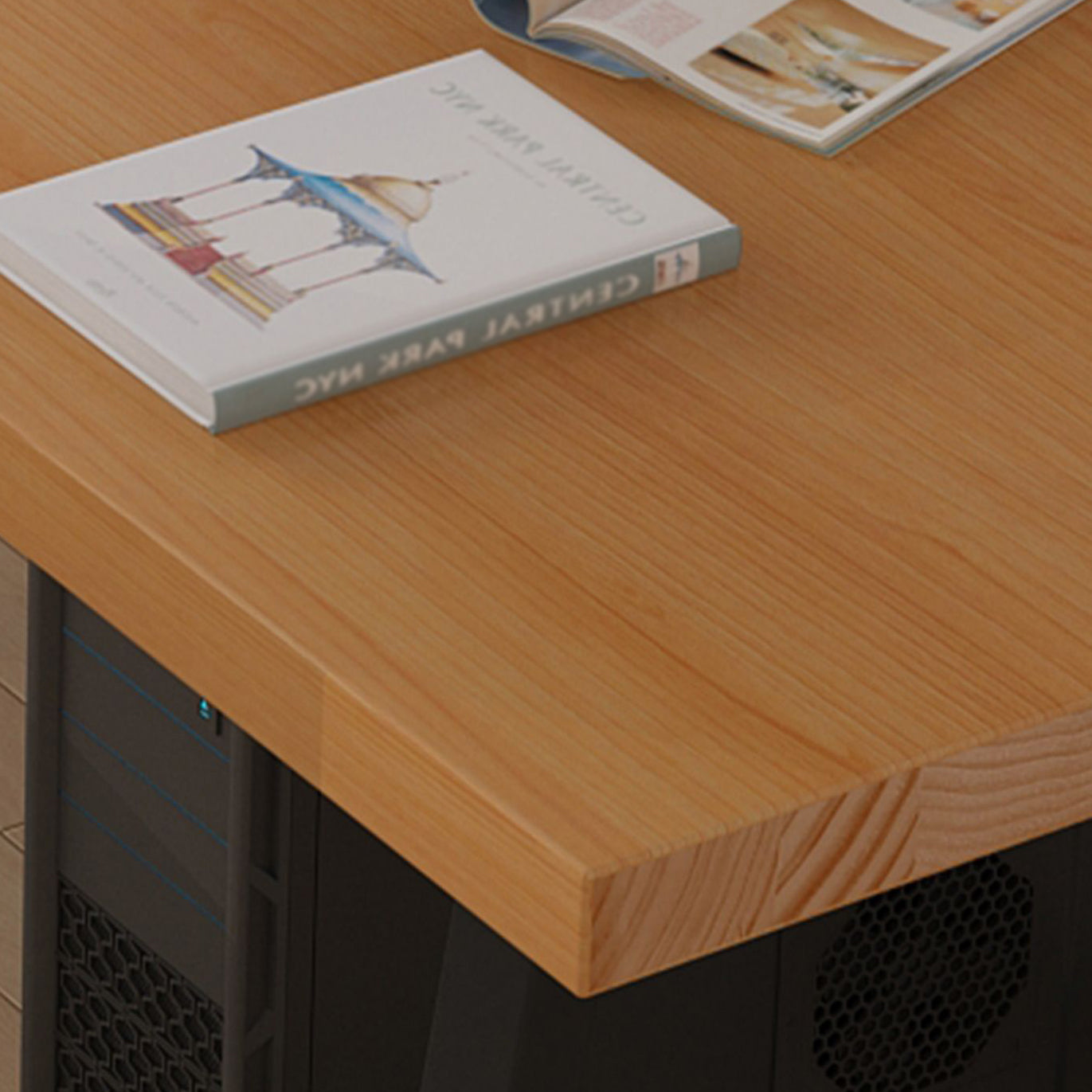 Industrial Style Home Office Desk Rectangle Solid Wood Writing Desk Clearhalo 'furn' 'furn_office_desk' 'Furniture' 'furniture_office_desk' 'Office Desks' 'Office Furniture' 'office_desk' 4975063