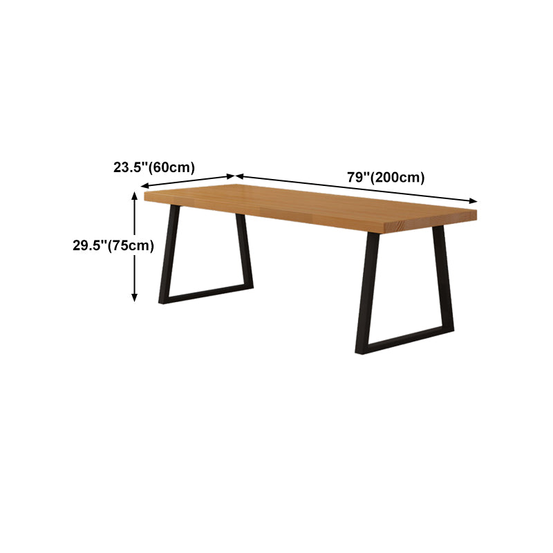Industrial Style Home Office Desk Rectangle Solid Wood Writing Desk Clearhalo 'furn' 'furn_office_desk' 'Furniture' 'furniture_office_desk' 'Office Desks' 'Office Furniture' 'office_desk' 4975075