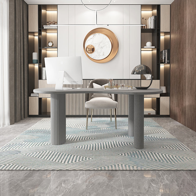 Home Office Writing Desk Industrial Pine Solid Wood Writing Desk 55.1"L x 27.6"W x 29.5"H Grey Clearhalo 'furn' 'furn_office_desk' 'Furniture' 'furniture_office_desk' 'Office Desks' 'Office Furniture' 'office_desk' 4975084