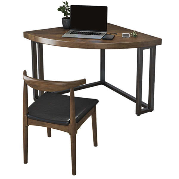 Corner Table Modern Style Solid Wood Top Black Metal Table Legs for Bedroom Clearhalo 'furn' 'furn_office_desk' 'Furniture' 'furniture_office_desk' 'Office Desks' 'Office Furniture' 'office_desk' 4975108