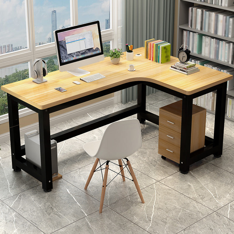 L-Shape Wooden Writing Desk Cable Management Right Corner Desk Excluding Chair Cabinet Clearhalo 'Furniture' 'furniture_office_desk' 'Office Desks' 'Office Furniture' 'office_desk' 4975118