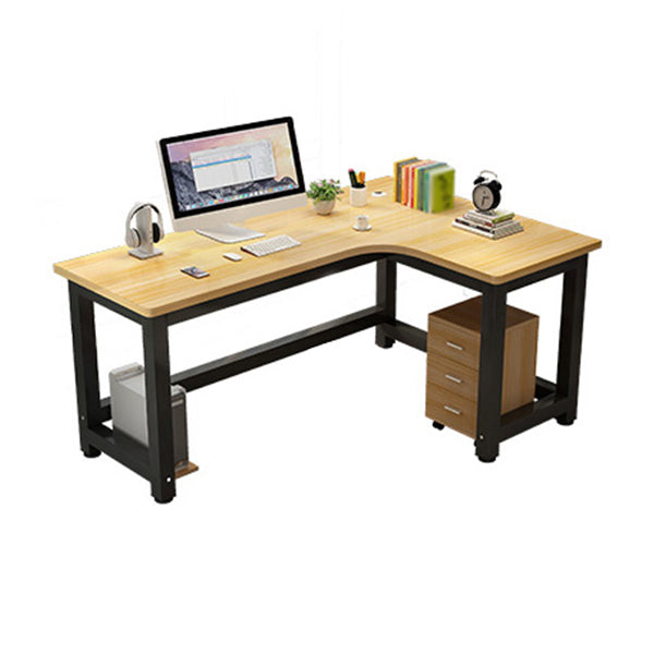 L-Shape Wooden Writing Desk Cable Management Right Corner Desk Excluding Chair Cabinet Clearhalo 'Furniture' 'furniture_office_desk' 'Office Desks' 'Office Furniture' 'office_desk' 4975122
