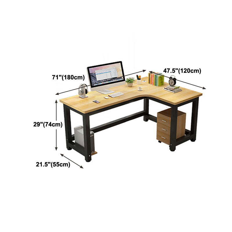 L-Shape Wooden Writing Desk Cable Management Right Corner Desk Excluding Chair Cabinet Clearhalo 'Furniture' 'furniture_office_desk' 'Office Desks' 'Office Furniture' 'office_desk' 4975133