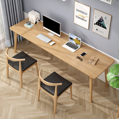 Modern Style Curved Office Desk Solid Wood Writing Desk for Home 47"L x 16"W x 30"H Natural Clearhalo 'furn' 'furn_office_desk' 'Furniture' 'furniture_office_desk' 'Office Desks' 'Office Furniture' 'office_desk' 4975148