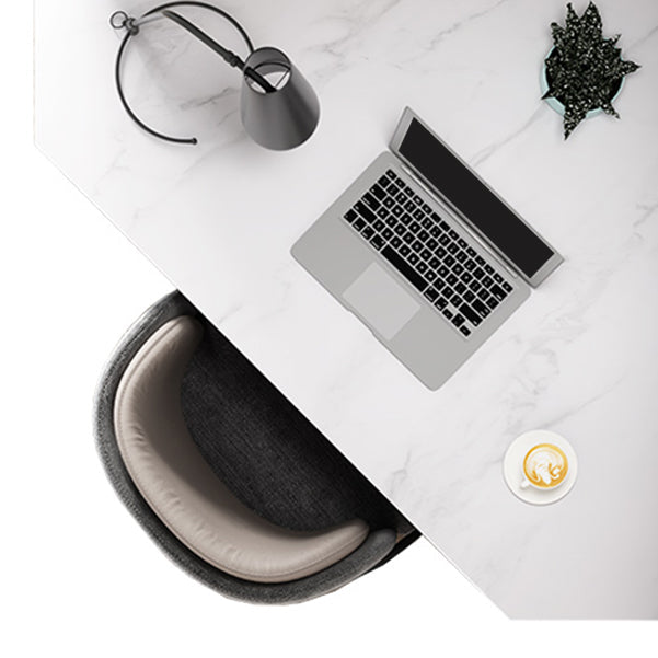 Corner Desk Modern Style SLATE Top Black Metal Legs for Bedroom Clearhalo 'furn' 'furn_office_desk' 'Furniture' 'furniture_office_desk' 'Office Desks' 'Office Furniture' 'office_desk' 4975189