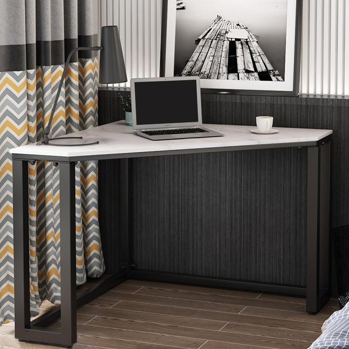 Corner Desk Modern Style SLATE Top Black Metal Legs for Bedroom Clearhalo 'furn' 'furn_office_desk' 'Furniture' 'furniture_office_desk' 'Office Desks' 'Office Furniture' 'office_desk' 4975190