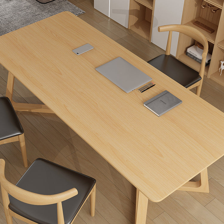 Modern Style Home Office Desk Rectangular Solid Wood Writing Desk Clearhalo 'furn' 'furn_office_desk' 'Furniture' 'furniture_office_desk' 'Office Desks' 'Office Furniture' 'office_desk' 4975215