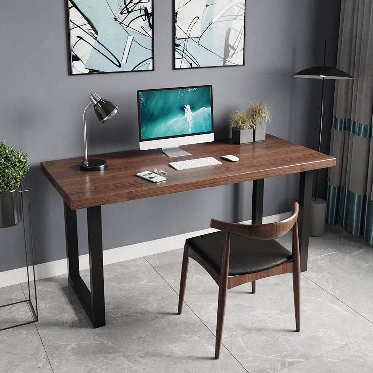 Industrial Style Office Desk Rectangular Solid Wood Desk with Black Legs 63"L x 27.6"W x 29.5"H Clearhalo 'furn' 'furn_office_desk' 'Furniture' 'furniture_office_desk' 'Office Desks' 'Office Furniture' 'office_desk' 4975321